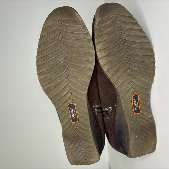 Sporto Womens Nubuck Faux Fur Collar Wedge Ankle Boots Size 9.5M Brown Cozy Boho - Picture 8 of 12